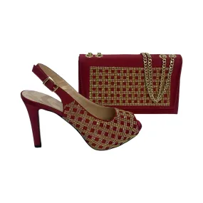Wine Shoes with Matching Bag