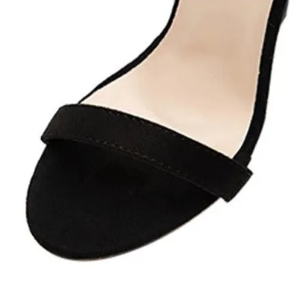 Women's Summer High-Heeled Sandals With Decorative Buckle