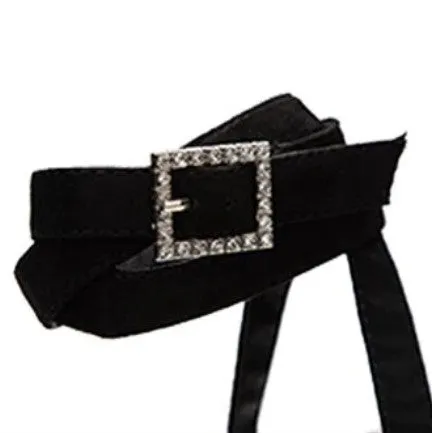Women's Summer High-Heeled Sandals With Decorative Buckle
